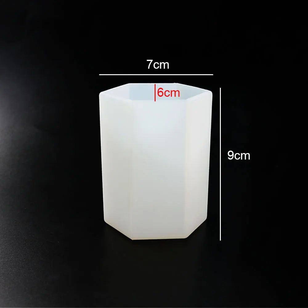 Cylinder and Hexagon Silicone Molds for Candle Making - 7 sizes