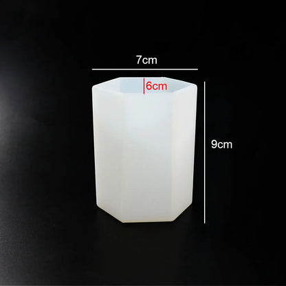 Cylinder and Hexagon Silicone Molds for Candle Making - 7 sizes