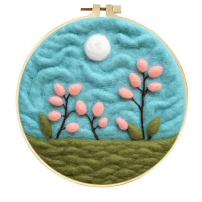 Wool Needle Felting Kits of Flowers with Frame