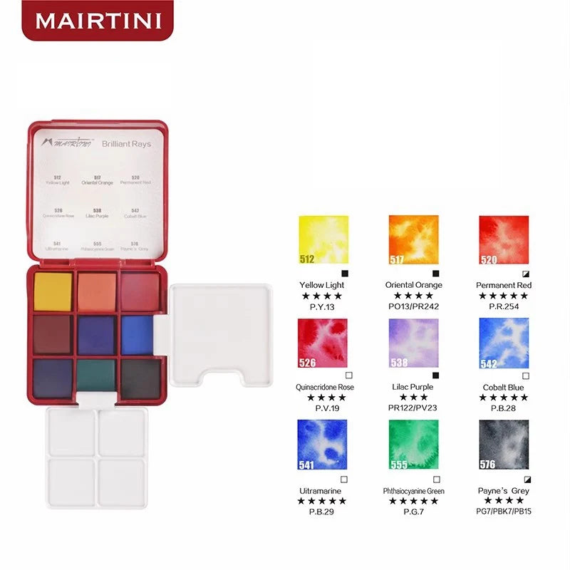 Travel Watercolor Paint Set - 9 Colors