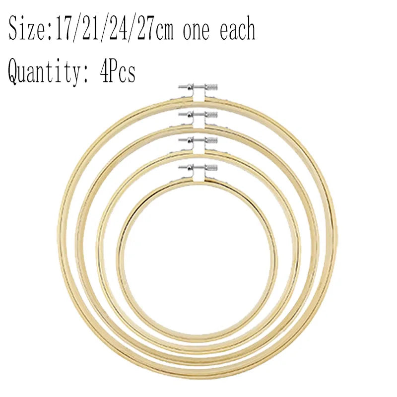 1-9pcs 8-36cm Wooden Embroidery Hoops Frame Set, Cross Stitch Rings for Sewing Craft, Home Decor & Party Decoration