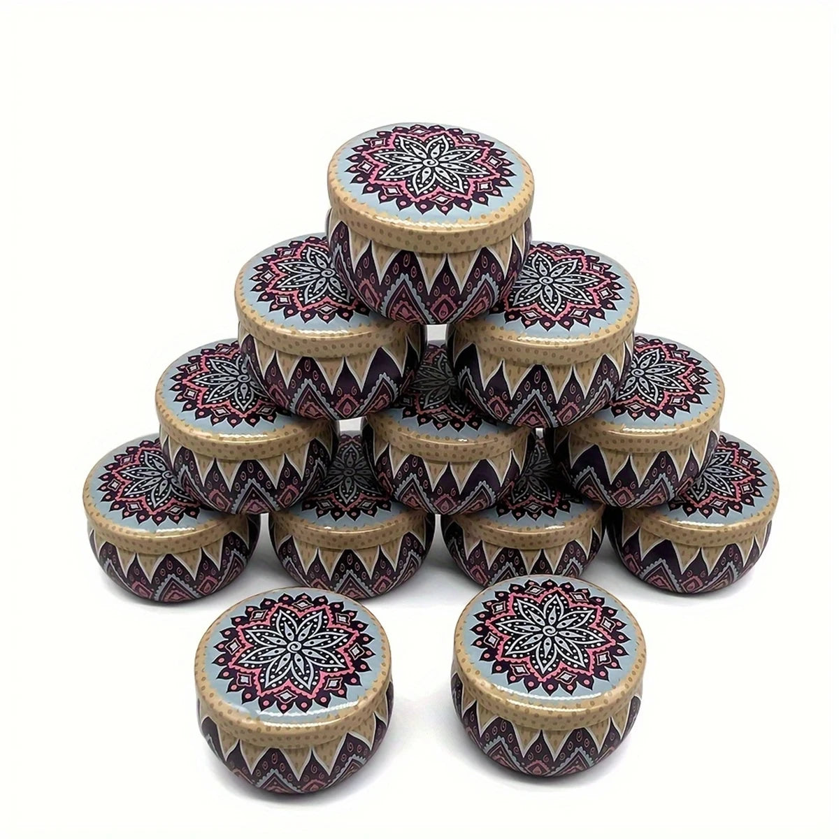 12pcs Empty Candle Tins, 2.2oz - 8 colors