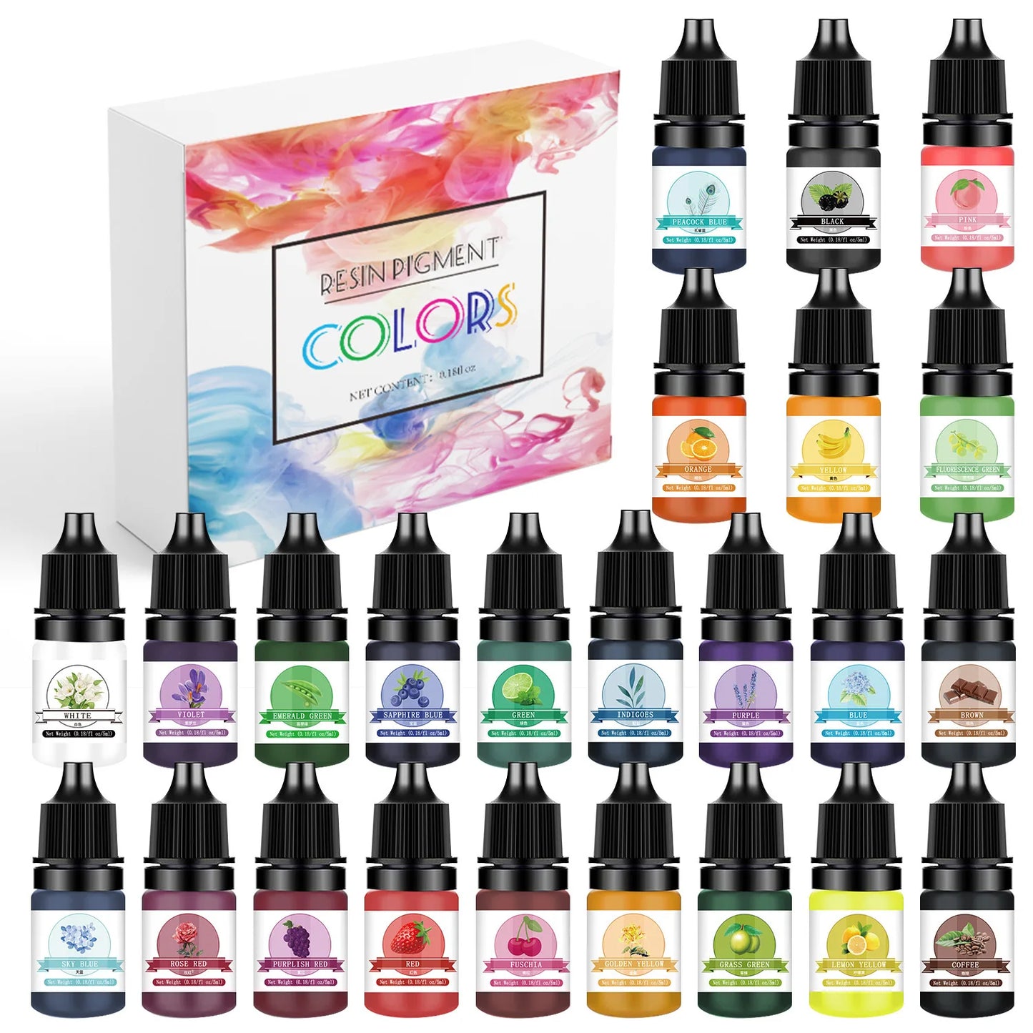 24 Colors Oil Based Resin Colorant  - Kit or Single Colors