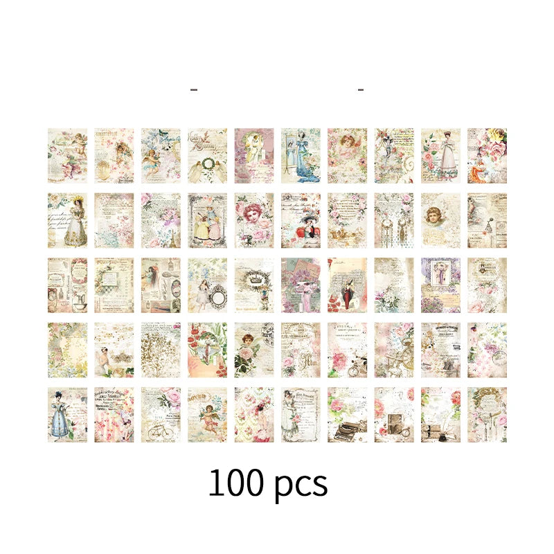 100 pcs of Decorative Scrapbooking Background Paper
