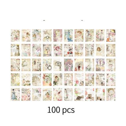 100 pcs of Decorative Scrapbooking Background Paper