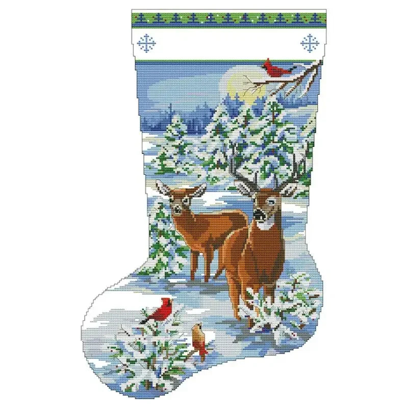 Christmas Stocking Cross Stitch Kits: 11, 14, or 16 CT