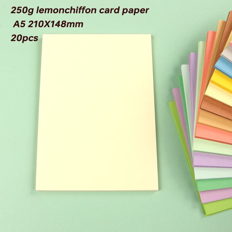 20 Pieces of Card Stock Colored Paper for Scrapbooking
