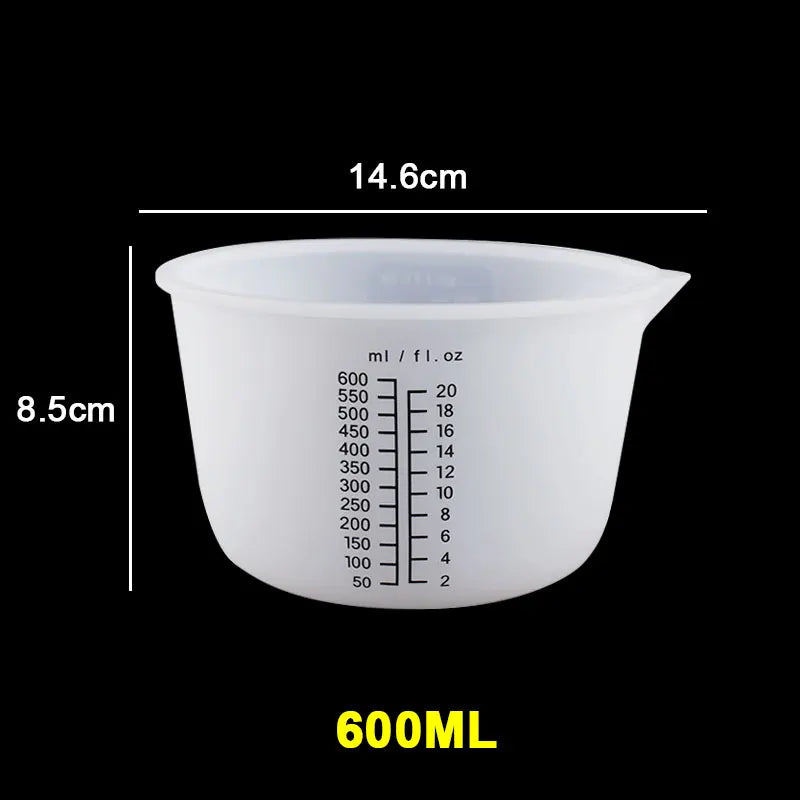 30ML-1000ML Silicone Measuring Cups - Transparent for Epoxy Resin or Candle Making Projects