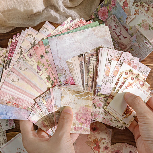 100 sheet Vintage Decor Scrapbooking Paper
