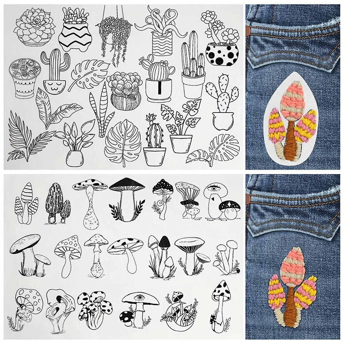 Water Soluble Stick and Stitch Embroidery Paper: Floral and Alphabet Designs