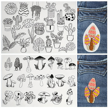 Water Soluble Stick and Stitch Embroidery Paper: Floral and Alphabet Designs