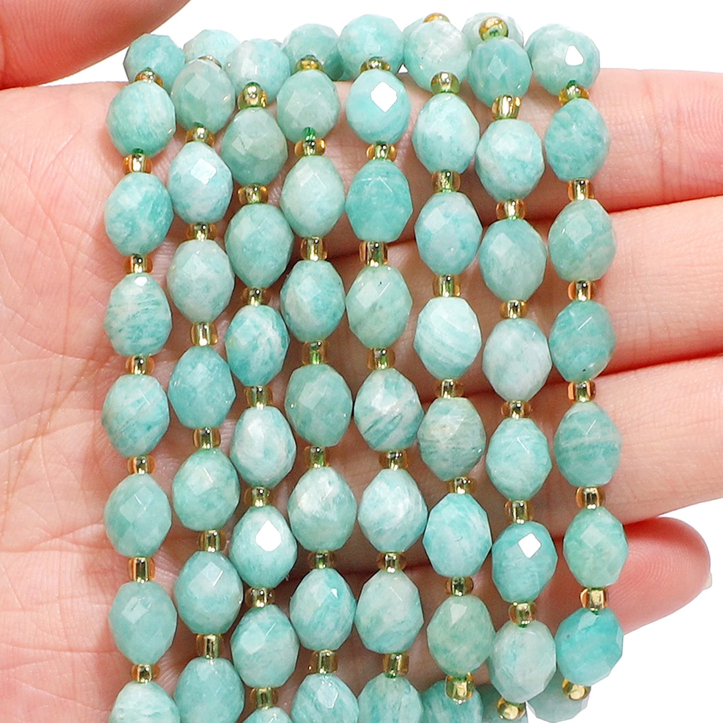 AAA Faceted Natural Colored, Quartz, Oval Shaped Beads