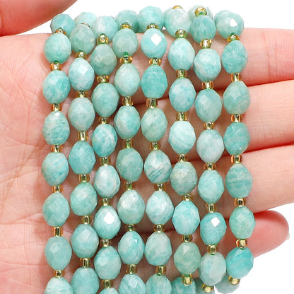 AAA Faceted Natural Colored, Quartz, Oval Shaped Beads