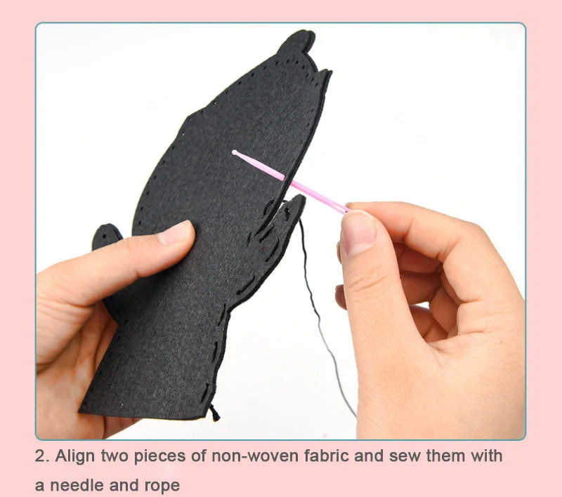 DIY Sewing Halloween Hand Puppet Non-woven Craft Kit for Kids Role Play Pirate Monster Handmade Doll Halloween Party Favor Gifts