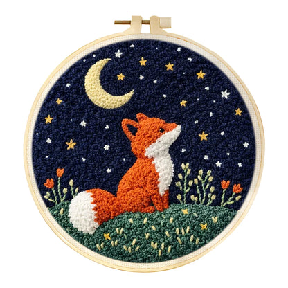 20x20cm Fox Punch Needle Embroidery Kits