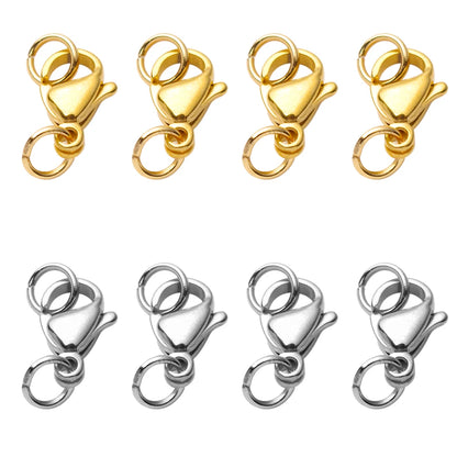 20-40pcs Gold Stainless Steel Lobster Clasps, Hook, Connector, Jump Rings for Bracelet or Necklace