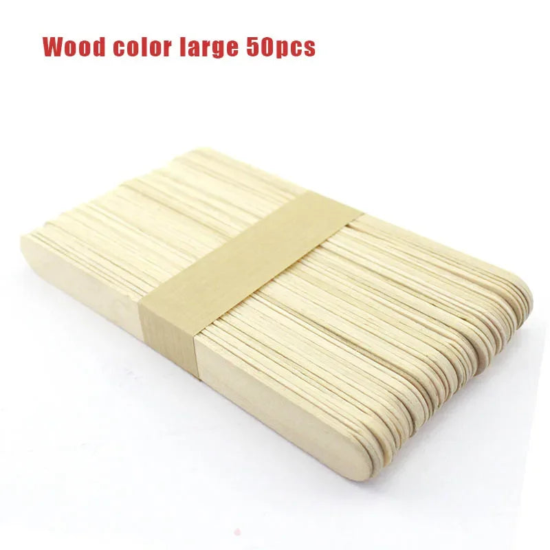 Pack of 50 pieces of large wooden craft sticks 