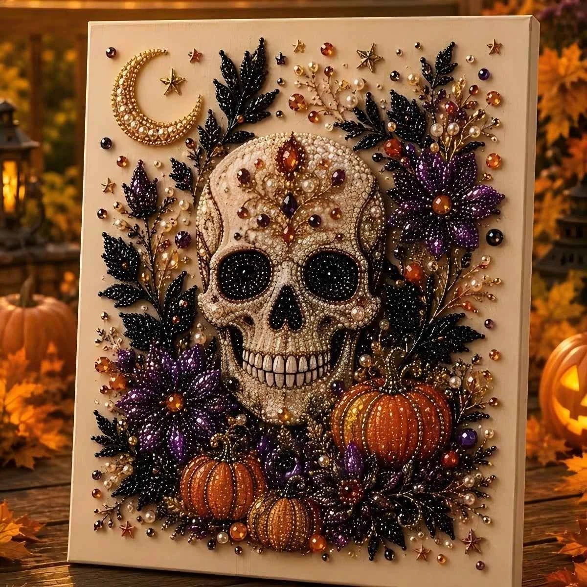 Halloween Pearl Diamond Painting Kit – DIY Spooky Art, 5 Designs