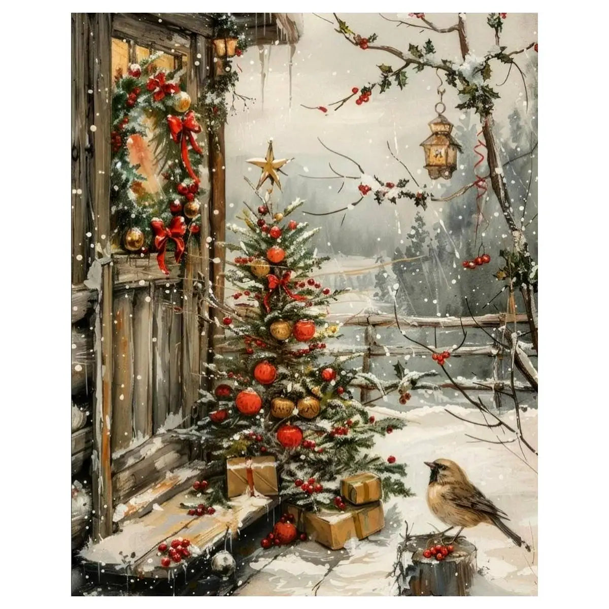 Christmas scenery cross stitch Kit diy 11CT