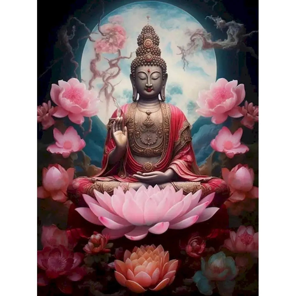 Diamond Painting Kit - Buddha, Bodhisattva Lotus Flowers