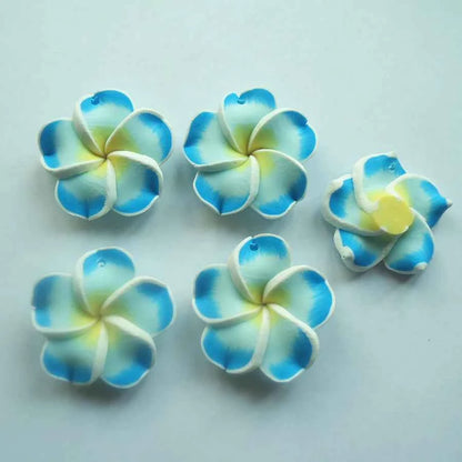 10pcs/Lots 30mm Polymer Clay Plumeria Rubra Flower Charming Petal Hole Diy Earrings Pendants Necklace Jewelry Making Materials