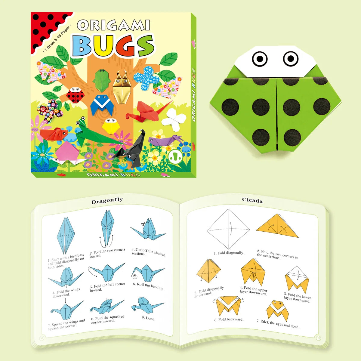 Origami Bugs, Farm or Birds Kit