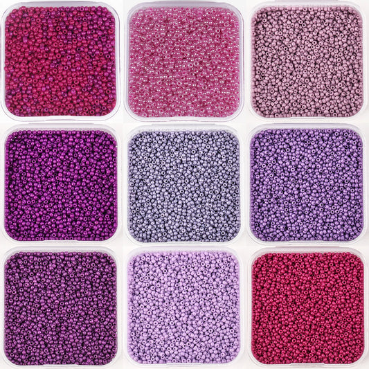 Purple 2mm Czech Glass Seed Beads For Jewelry Making
