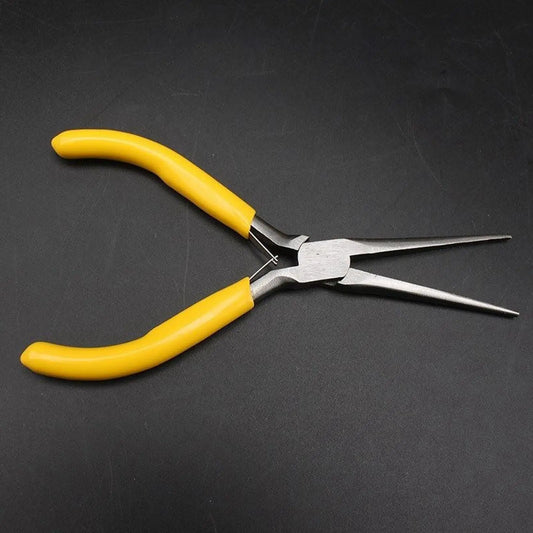 Multi Functional Mini Long Needle Nose Pliers -Jewelry Wire Work, Small Plier Cutting, 5 inch Yellow