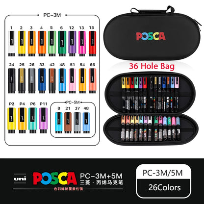 POSCA Multi-Color Marker Pen Set with case