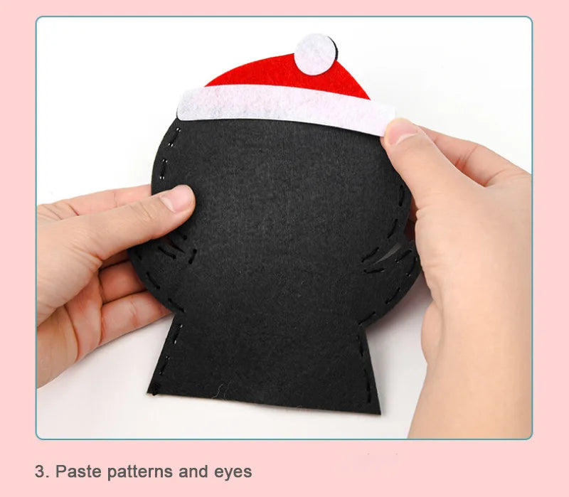 DIY Sewing Halloween Hand Puppet Non-woven Craft Kit for Kids Role Play Pirate Monster Handmade Doll Halloween Party Favor Gifts