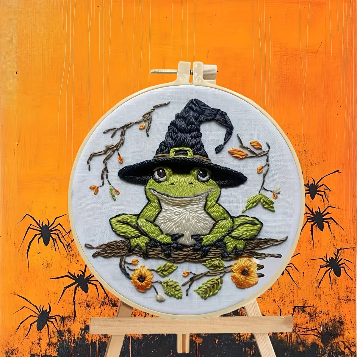 Halloween Hand Embroidery Kit, 8 Spooky Designs with Needles and Thread