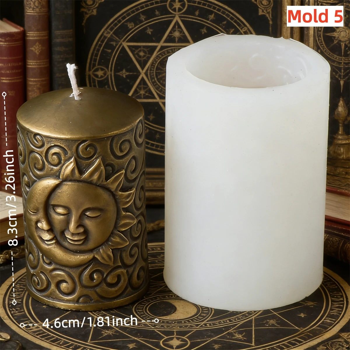 Moon Cylinder Silicone Molds for Candle Making - 8 Variants