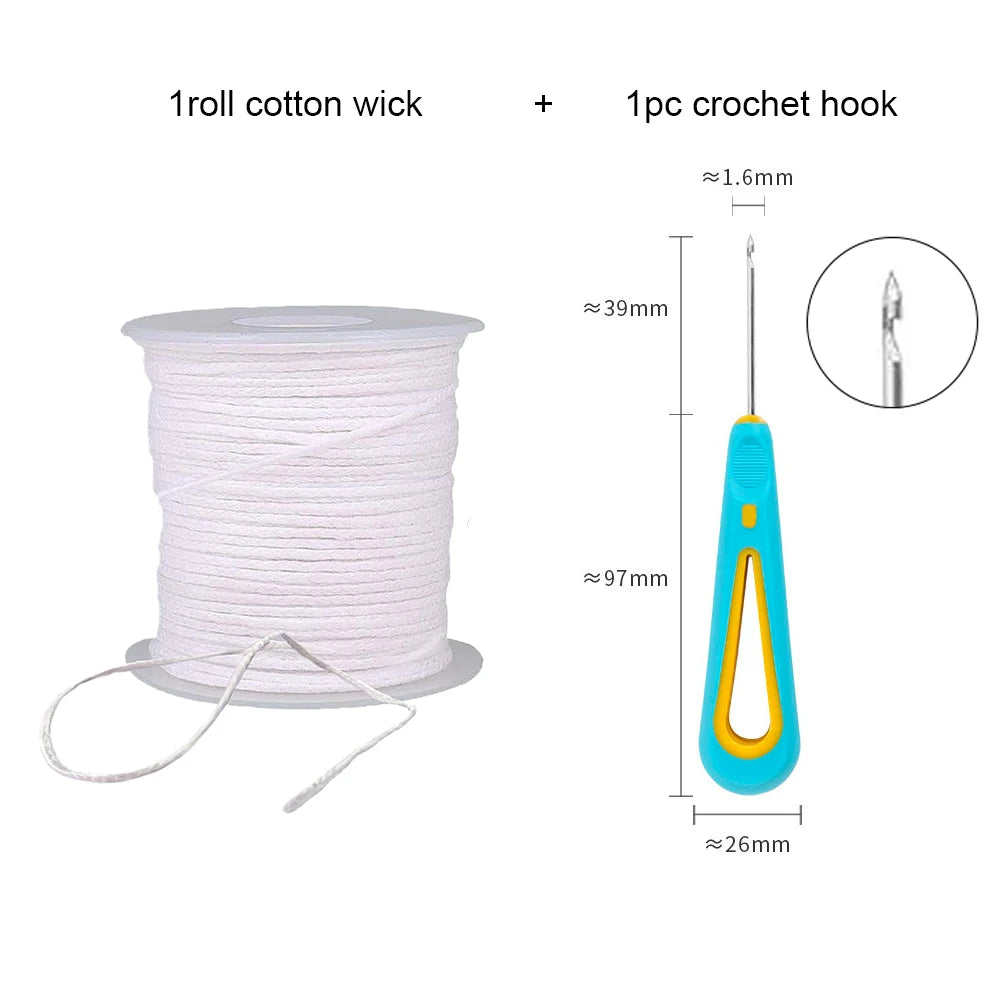 Candle Wicks Sets, Pre-Waxed Cotton Core Wicks with Base Stickers - Handmade Candle Making Tools