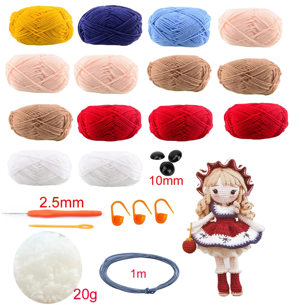 Girl Dolls and Assorted Crochet Kits - Santa, Mrs. Clause and Elfs