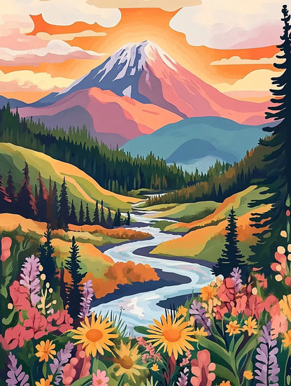 Impressionistic Mountain Landscapes - Painting By Numbers