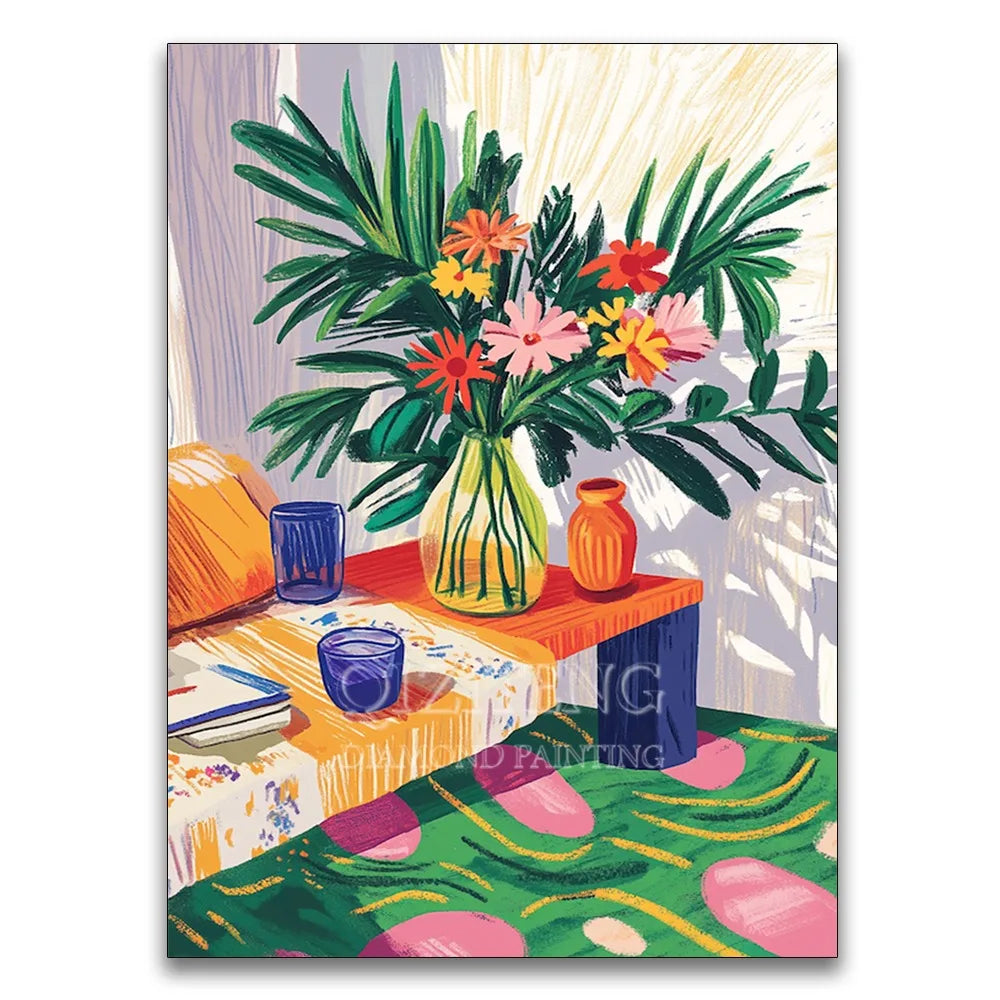 Floral, Citrus & Landscape Diamond Painting Kit, 12 Designs, Round or Square