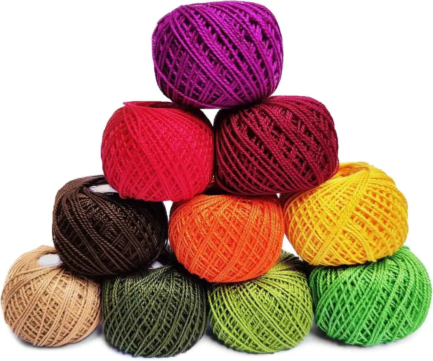 Cotton Crochet Yarn - 10 pcs, 10g Each, 100g each package - Perfect for Crafting