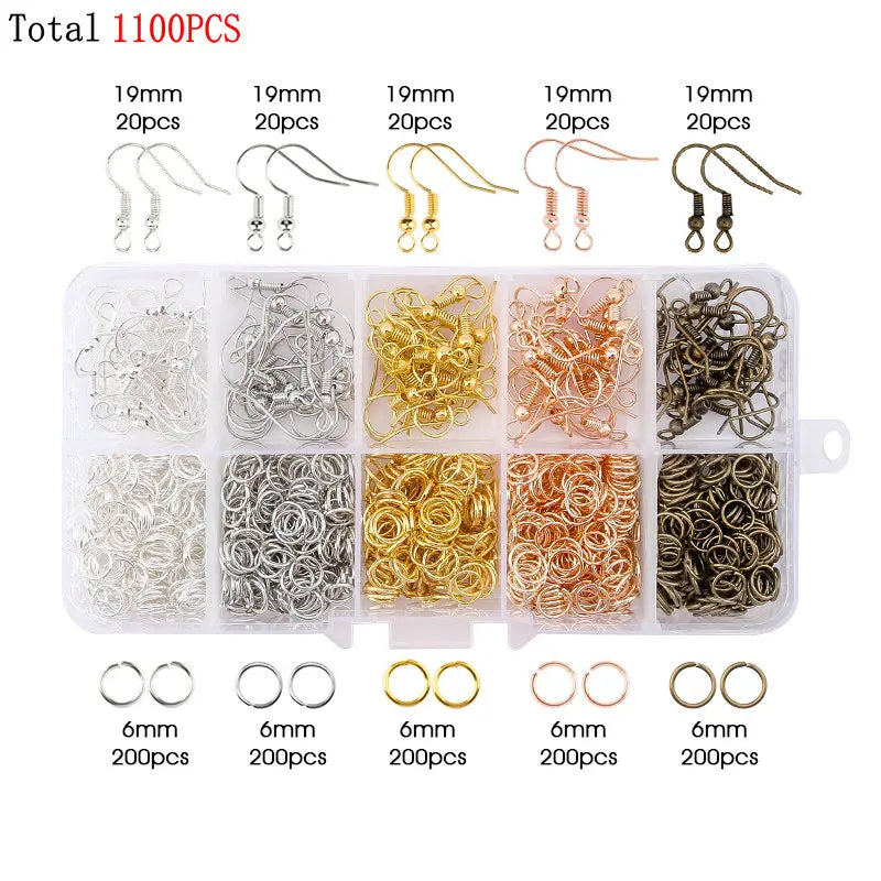 Various Jewelry Finding Kits for Making Earrings. Bracelets, Necklaces: Lobster Clasps, Open Jump Rings, Tools. Jewelry Making Supplies