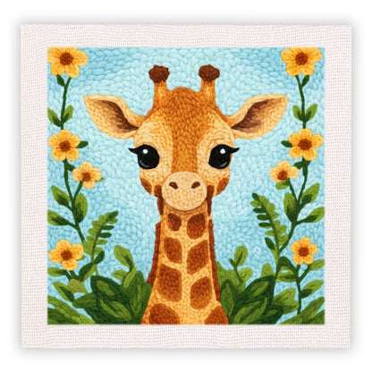 25x25cm Giraffe Punch Needle Kit