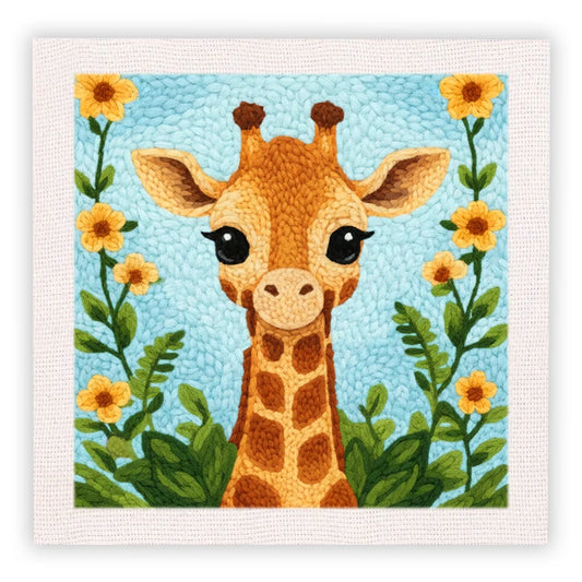 25x25cm Giraffe Punch Needle Kit