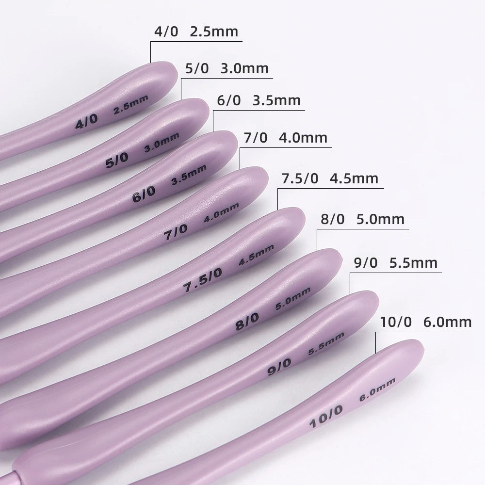 Purple Crochet Hooks Set - 8 Sizes