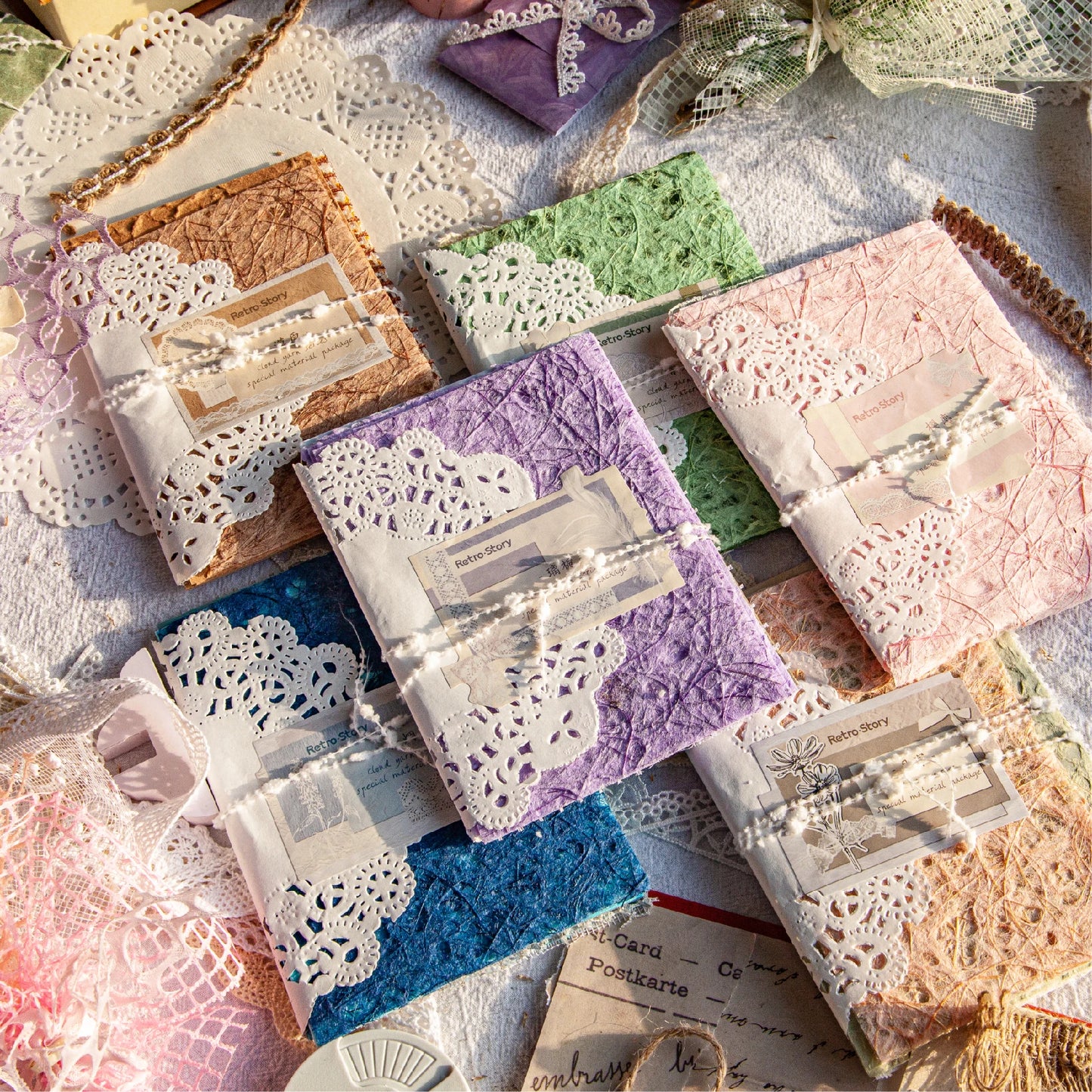 16 Sheets/pack Handmade Textured Paper for Scrapbooking, Collage