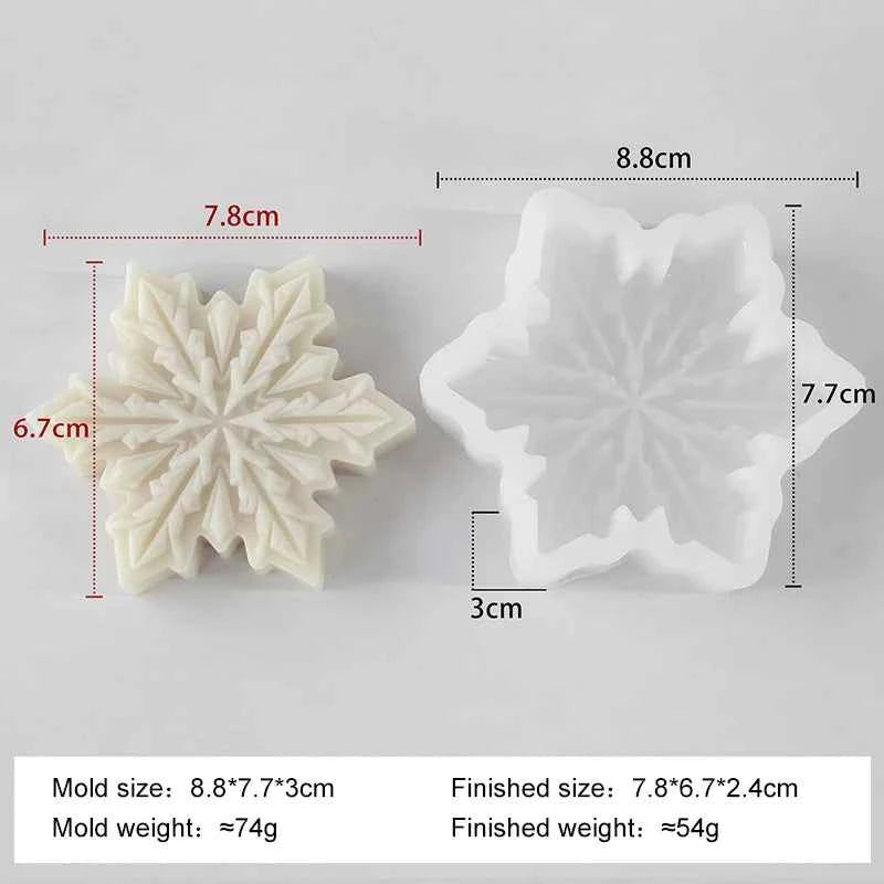 3D Snowflake Silicone Candle Mold – Winter Mold for Wax, Soap, Resin and Plaster