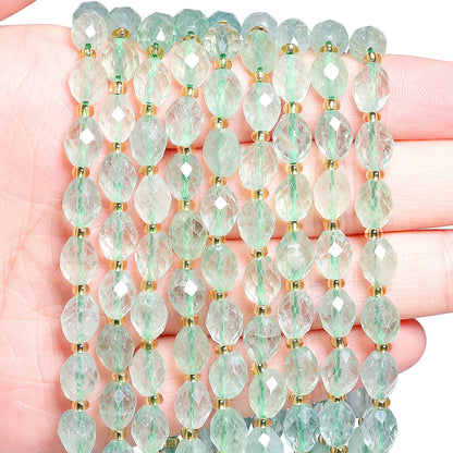 AAA Faceted Natural Colored, Quartz, Oval Shaped Beads