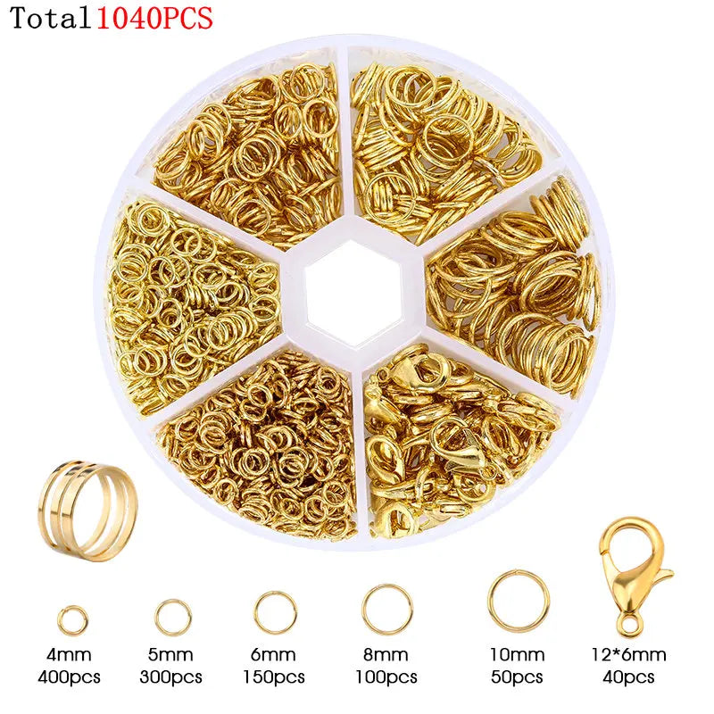 Various Jewelry Finding Kits for Making Earrings. Bracelets, Necklaces: Lobster Clasps, Open Jump Rings, Tools. Jewelry Making Supplies