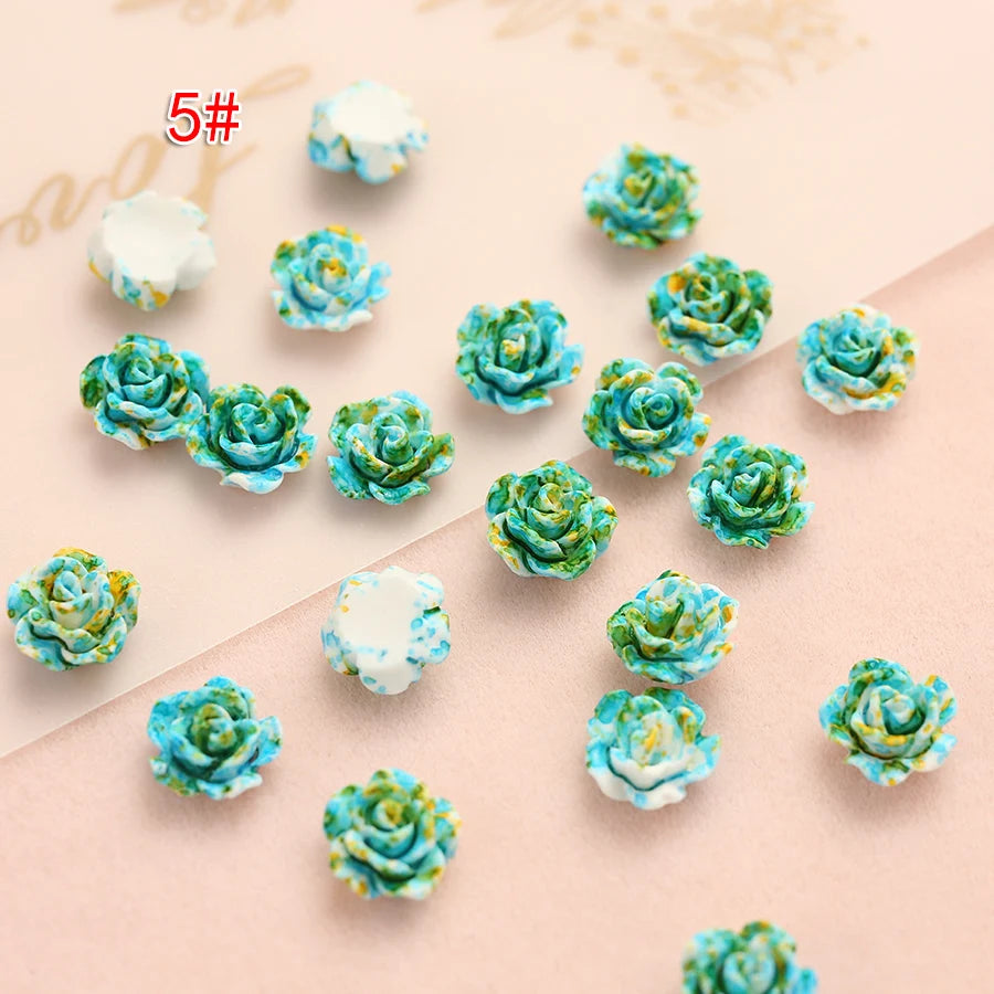 Small Roses for Resin Filling - 100pcs, Flat Back, 6mm or 8mm Size Choice