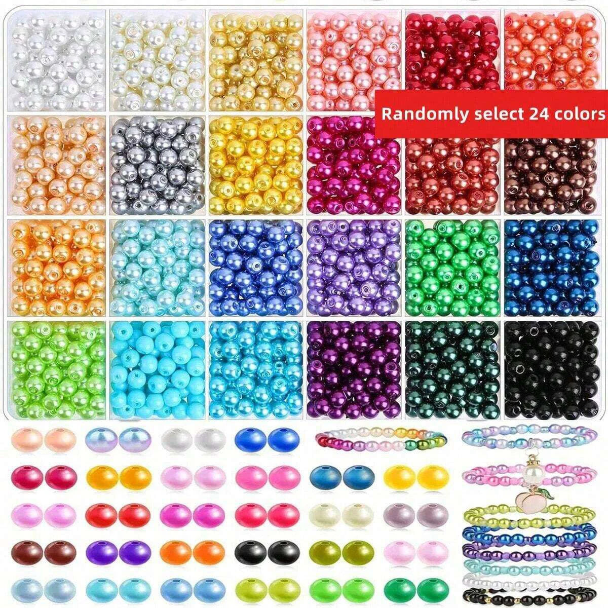 1440/900pcs 6mm Round Beads - 24/15 colors comes in a plastic case