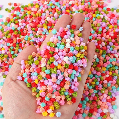 100pcs 3D Resin Rose Flower Design Resin Filler
