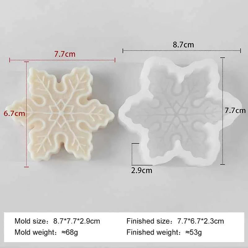 3D Snowflake Silicone Candle Mold – Winter Mold for Wax, Soap, Resin and Plaster