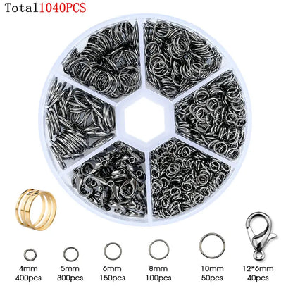 Various Jewelry Finding Kits for Making Earrings. Bracelets, Necklaces: Lobster Clasps, Open Jump Rings, Tools. Jewelry Making Supplies